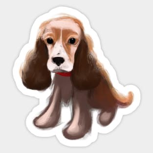 Cute English Cocker Spaniel Drawing Sticker